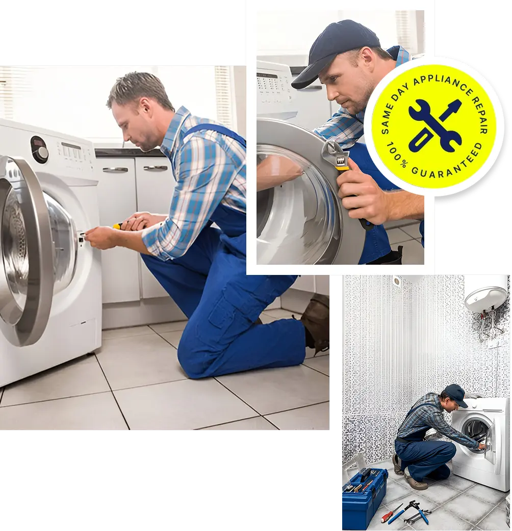 Technician performing washing machine repair Laval
